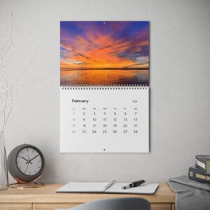 2026 Scenic Monthly Beach Sunsets Wall Calendar