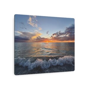 Edge of Daybreak Metal Art Sign -Sunrise Ocean Wave Wall Decor