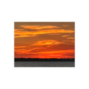 Ceramic Photo Tile - 'Embers at the Horizon' Fiery Sunset Wall Tile