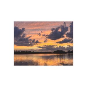 Embers Over the Estuary Ceramic Photo Tile - Sunset Estuary Wall Art