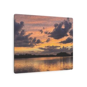 Embers Over the Estuary Metal Art Sign - Sunset Estuary Wall Decor